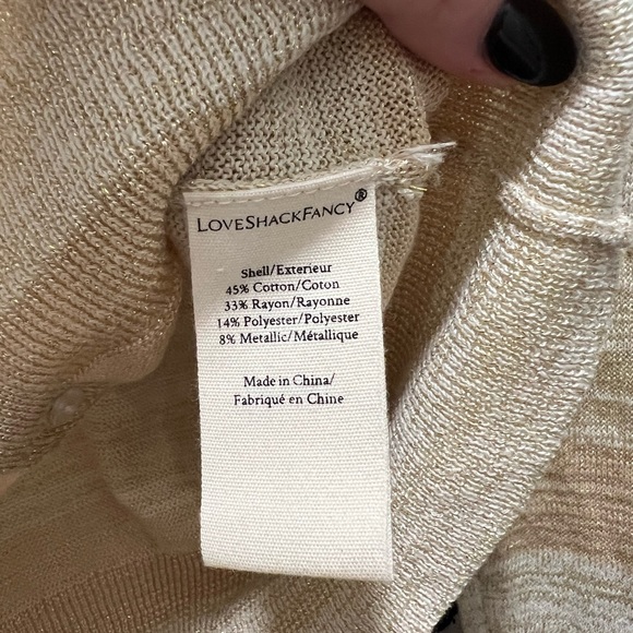 LoveShackFancy Cropped Metallic Cardigan - Picture 5 of 8